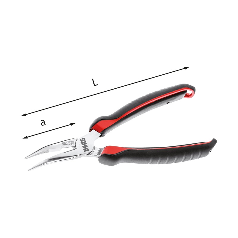 133 AXP - Very long half-round nose pliers bent at 45 - Usag