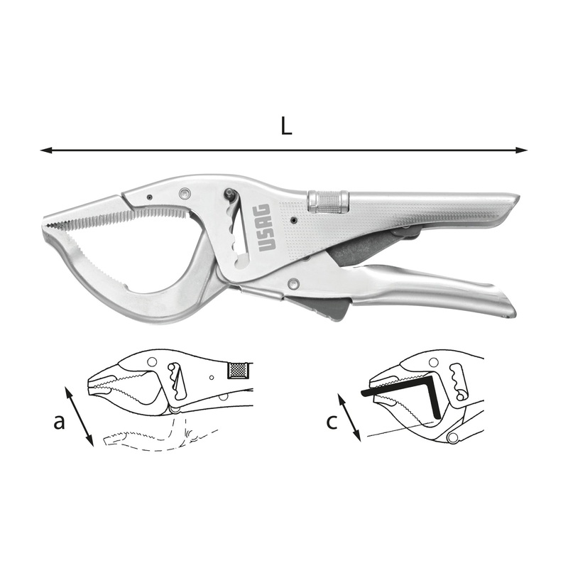 135 C - Large capacity self-locking adjustable rack and pinion pliers - Usag - U01350530