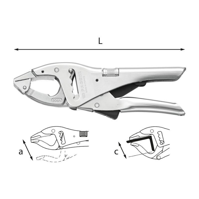 135 D - Self-locking adjustable rack pliers with articulated lower jaw - Usag - U01350535