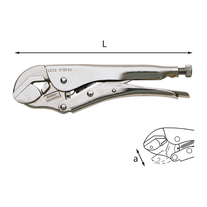 136 SN - self-locking adjustable pliers with articulated lower jaw - Usag - U01360501