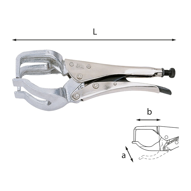 137 AL - Self-locking adjustable pliers with aluminium fork jaws - Usag - U01370201