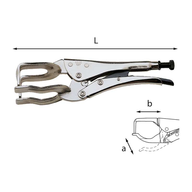 137 - Self-locking adjustable pliers with fork jaws - Usag - U01370001