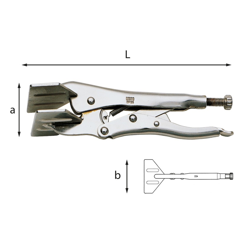 138 - Self-locking adjustable pliers with flat spade jaws - Usag - U01380001