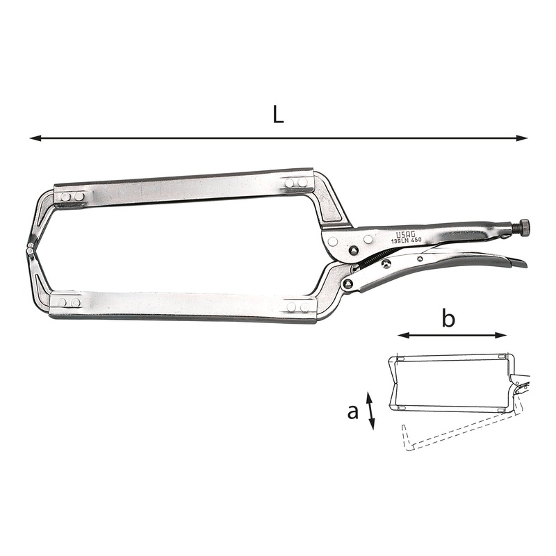 139 LN - Self-locking adjustable pliers with long swan neck jaws - Usag - U01390003