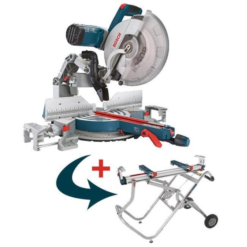 BOSCH GCM12SD 12 In. Dual-Bevel Glide Miter Saw complete with T4B Stand