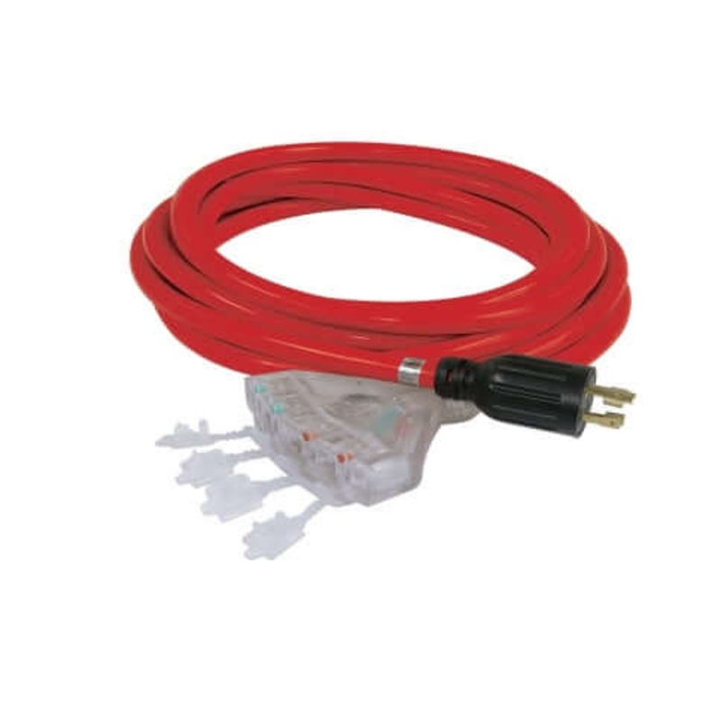 King Canada 25ft Generator Extension Cord with Quad Tap - K-L1430-25-4T