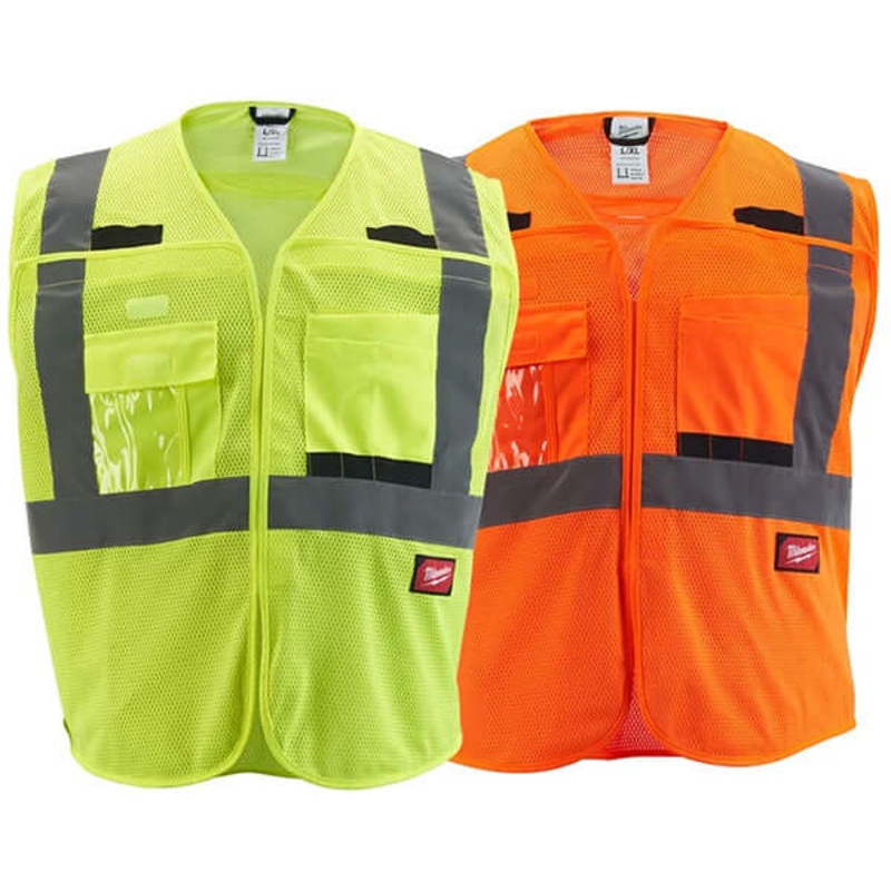 Milwaukee Class 2 High Visibility Mesh Safety Vest (Assorted Colours)