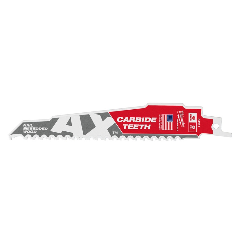 Milwaukee SAWZALL The AX with Carbide Teeth Wood Blades