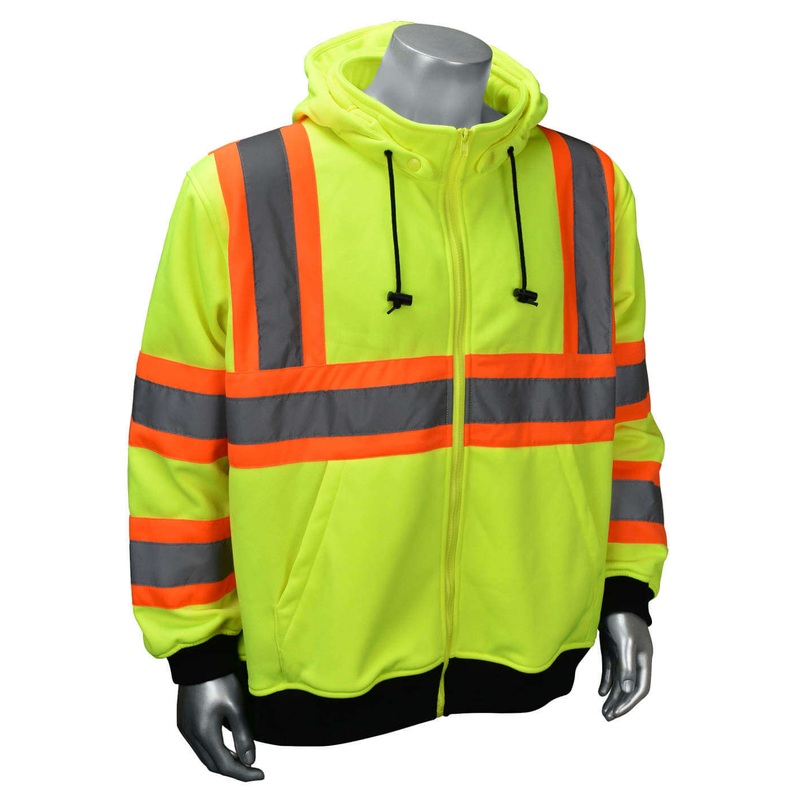 Class 3 Hooded Zipper Sweatshirt X-Back - High-Viz Sweater