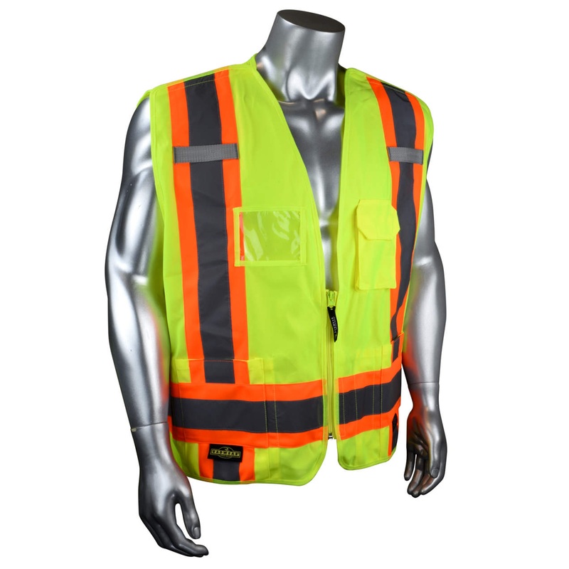Heavy Duty 7-Pocket Tear Away Cruiser High Viz Vest X-Back - various sizes