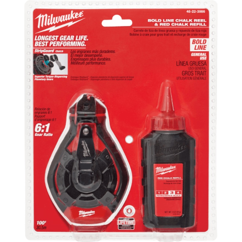 Milwaukee Bold Line Kit with Red Chalk - 48-22-3986