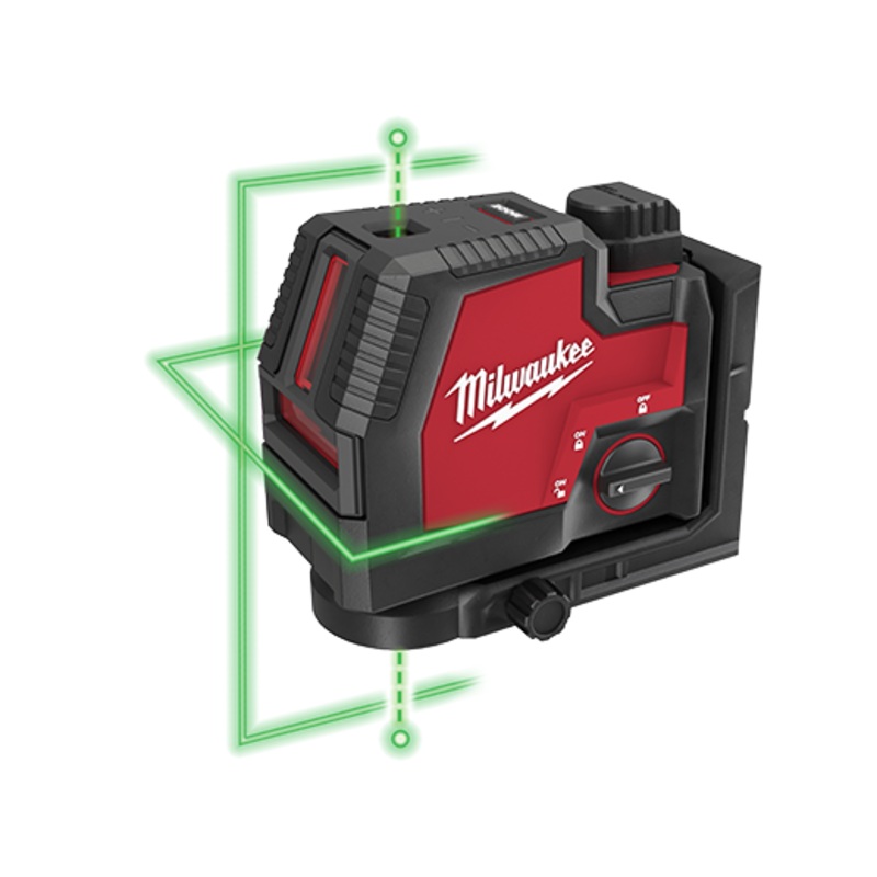 Milwaukee USB Rechargeable Green Cross Line & Plumb Points Laser - 3522-21