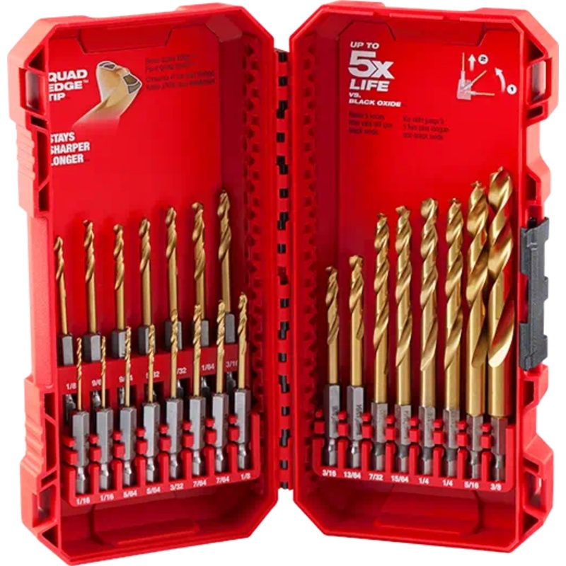 Milwaukee SHOCKWAVE Impact Duty RED HELIX Titanium Drill Bit Set - 23PC - 48-89-4631