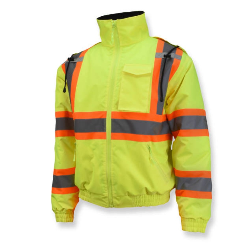 Radians SJ11QX-3Z Class 3 X-Back Quilted Bomber Jacket with Hood (Assorted Sizes Available)