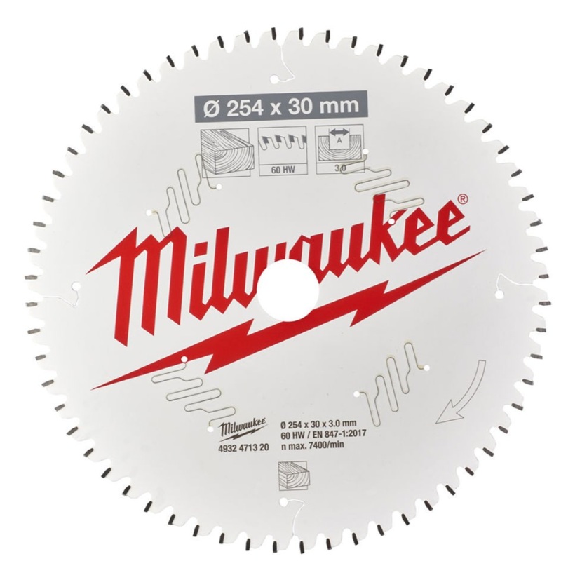 Milwaukee Wood Blade DE 254MM X 60T X 30B 4932471320