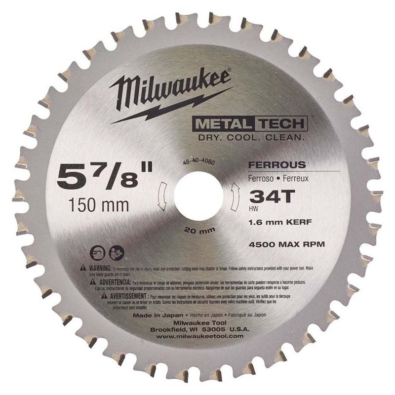Milwaukee 150mm X 20 X 34T Metal Cir Saw Blade