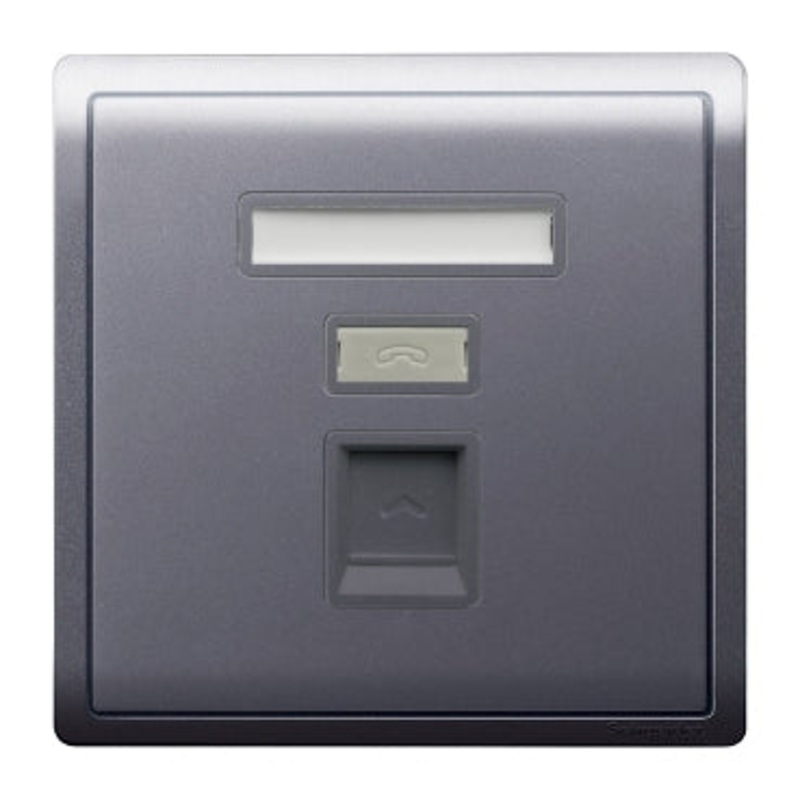 1 Gang Telephone Socket, Keystone on Shuttered Wallplate