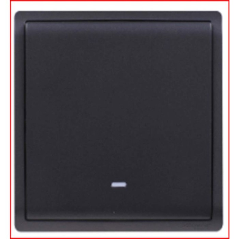 20A-16AX 250V 1 Gang 2 Way Switch with Fluorescent Locator, Matt Black