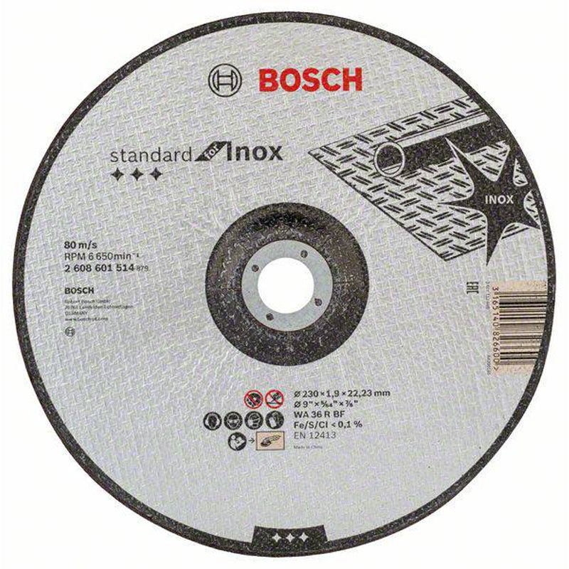 Cutting Disc Standard for INOX 125x1.6mm depressed centre