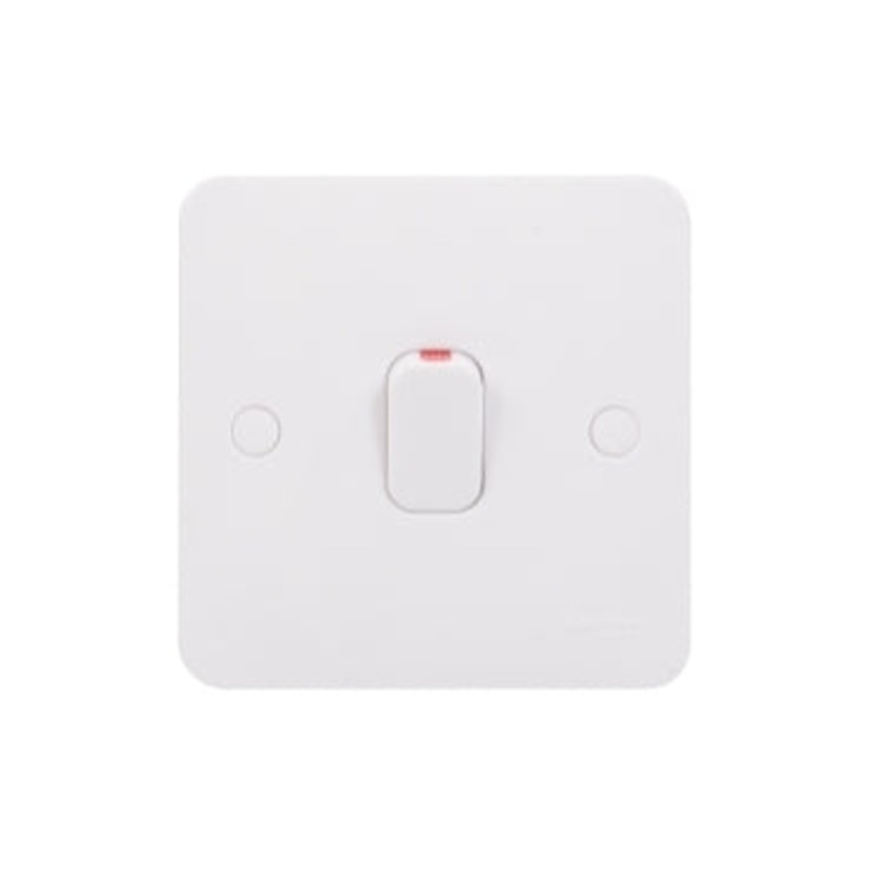 Lisse - 2-pole switch with flex outlet and indicator lamp -1 gang - 20AX -white