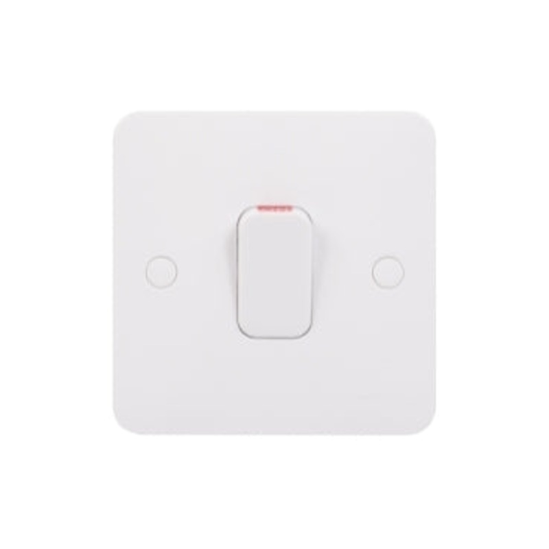 Lisse - 2-pole switch with indicator lamp - 1 gang - 50A - white
