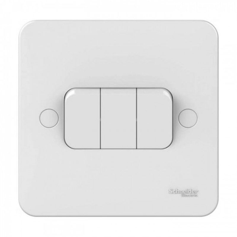 Lisse - Plate switch - without instructions - 3 gangs 2 way- 10AX White