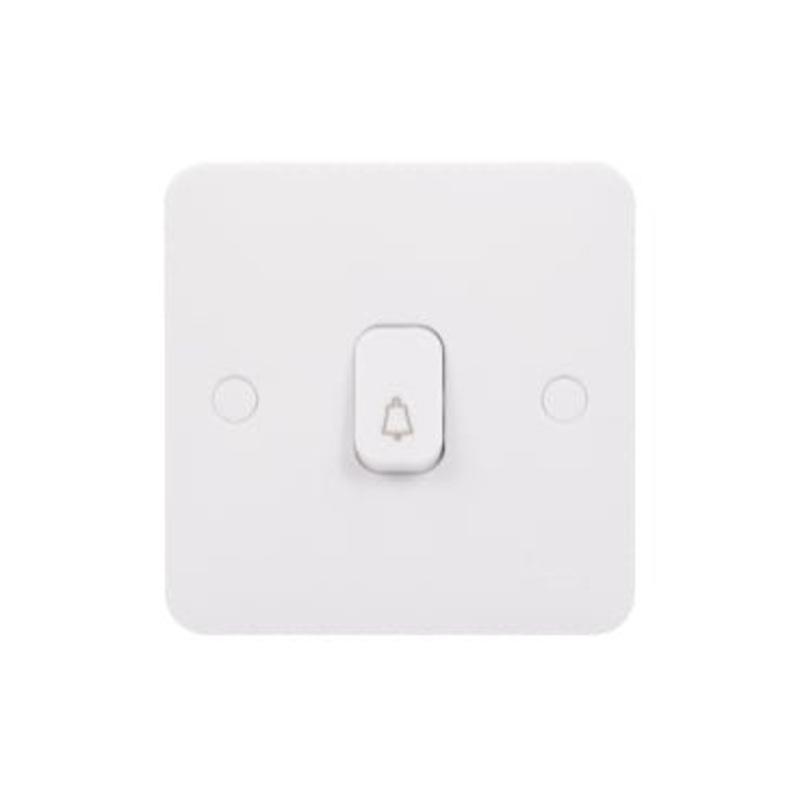 Lisse - Retractive switch - with bell symbol - 1 gang 2 way - 10A White