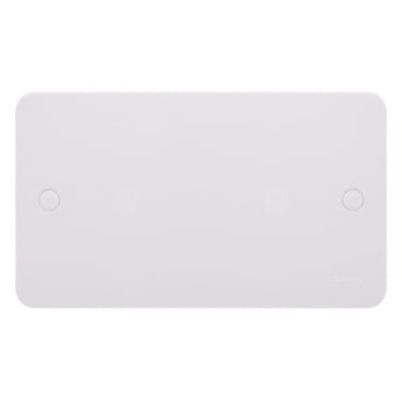 Lisse - White moulded - blank plate - 2 gangs - matt white