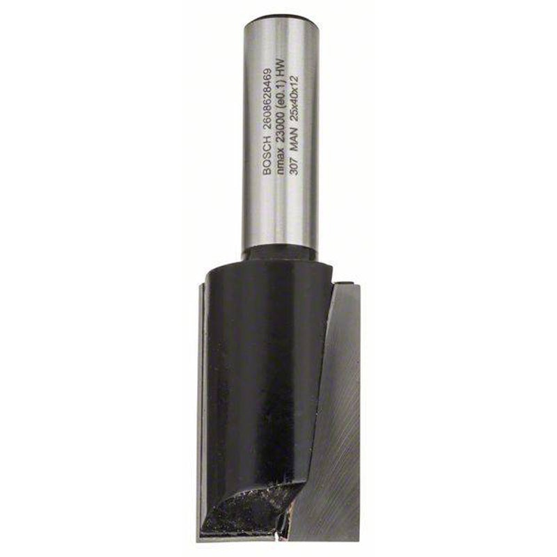 Straight bits with extra length, two flutes, tungsten carbide 12mm shank, 25x40x81mm