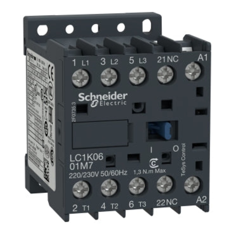 3P Contactor 6A AC3 2.2KW 1NC 220VAC COIL