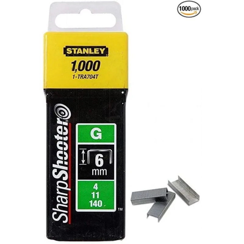 Stanley Heavy Duty Staples Type G 1/4in 1000Piece | 1-TRA704T