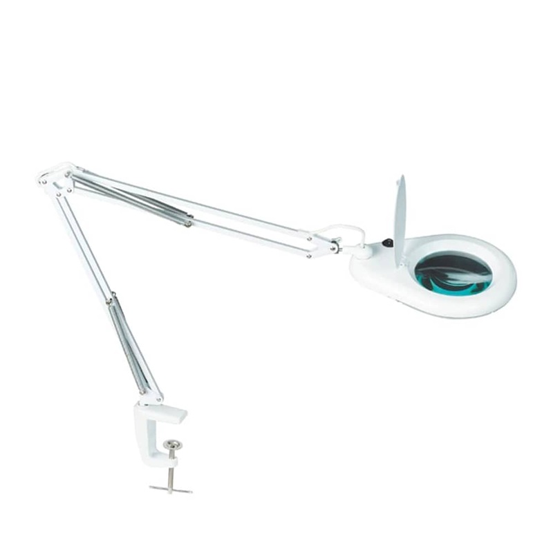 Table Clamp Magnifier With Workbench Lamp 220V - White