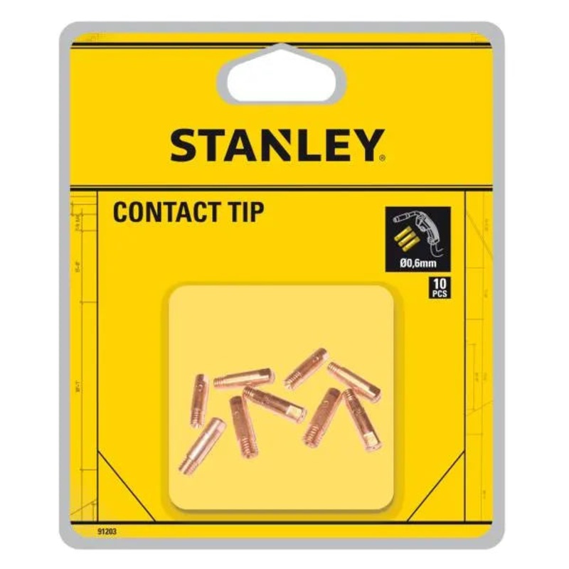 Awelco Stanley Contact Tip 10 pcs M6x25 Threaded Tips 0.8 mm | 91214