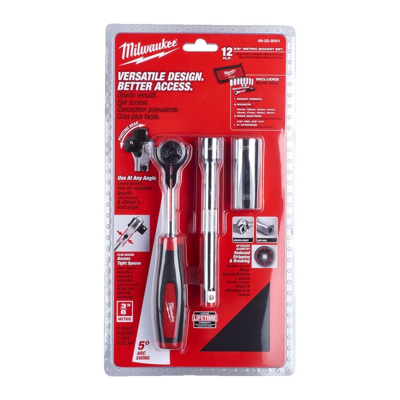 Milwaukee Tradesman 3/8 Ratchet Set 12 PC | 48229001