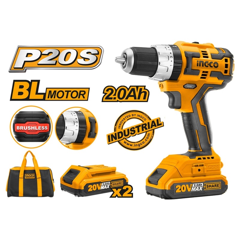 Ingco 20V 2-13mm Lithium-Ion Brushless Impact Drill | CIDLI20605