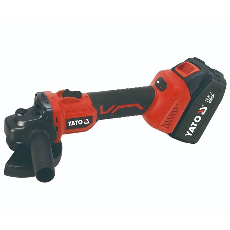 Yato Cordless Brushless Angle Grinder with 2 batters 4Ah and 2.2A charger | YT-8282995