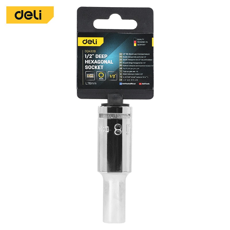 Deli 12.5mm Deep Hexagonal Socket | EDQ43