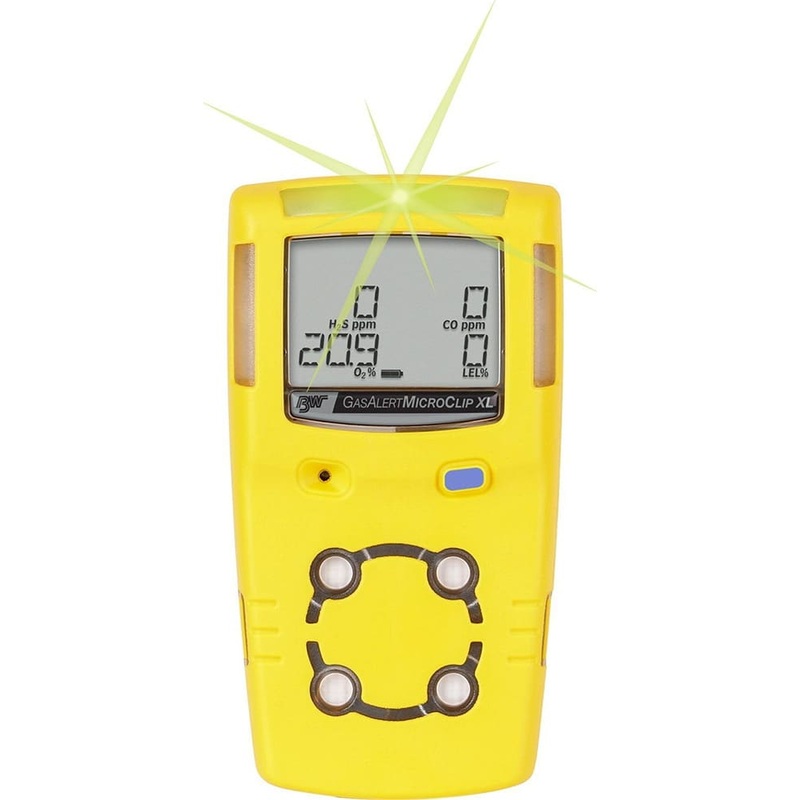 GasAlert MicroClip XL Multi-Gas Monitor, 4-Gas (LEL, O2, H2S, CO) | MCXL-XWHM-Y-UK