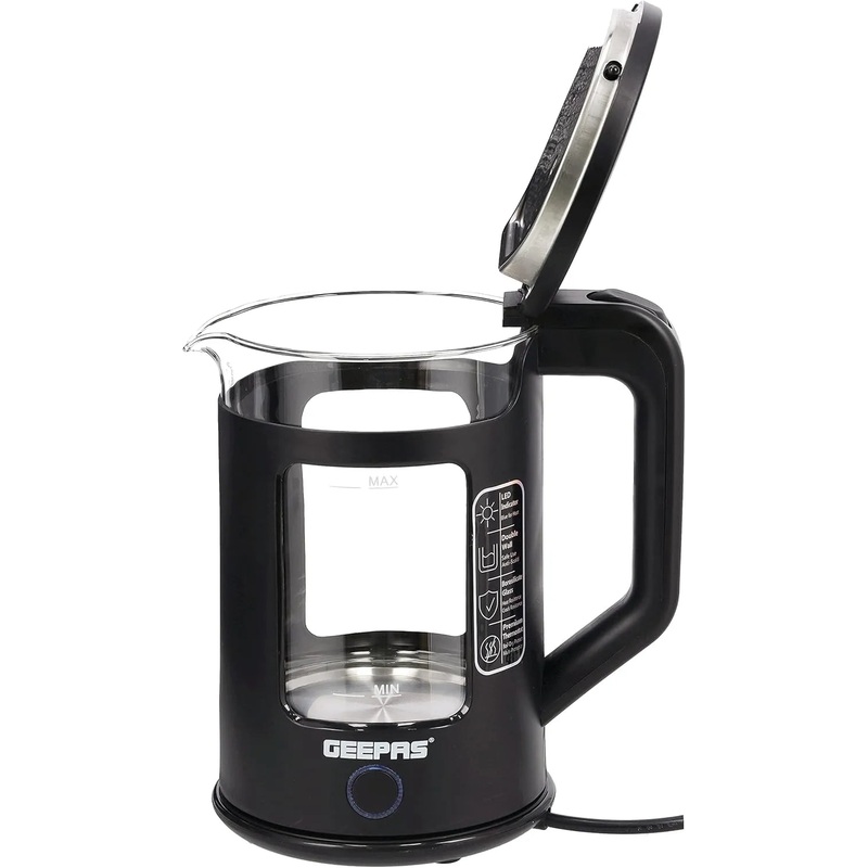 Geepas 1.7L Double Layer Glass Electric Kettle 1500W | GK38049