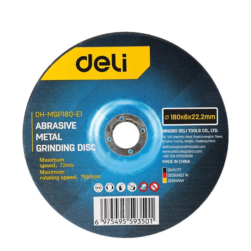Deli Abrasive Metal Grinding Disc 180mmX6.0mmX22.2mm | EDH-MGP180-E1