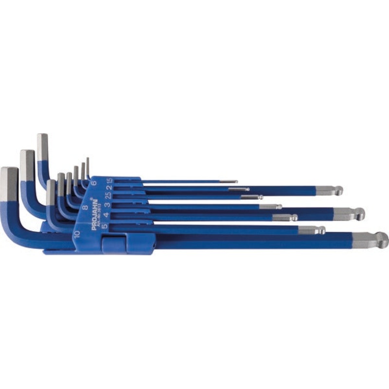 Hexagon key set long version, blue 1,5 - 10mm 9pcs | 3613