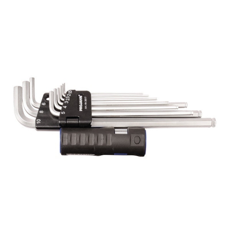 Hexagon key set long version, multi handle, turball 1,5 - 10mm 9pcs | 3617