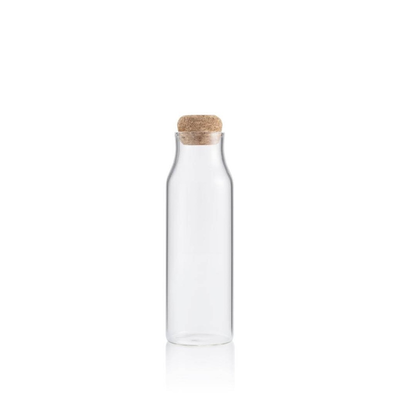 BERKA - Borosilicate Glass Bottle with Cork Lid - 600ml