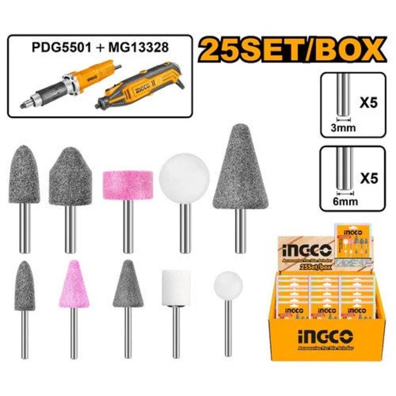 INGCO AKB100110pcs Mounted Stone Accessories for Mini Die Grinder