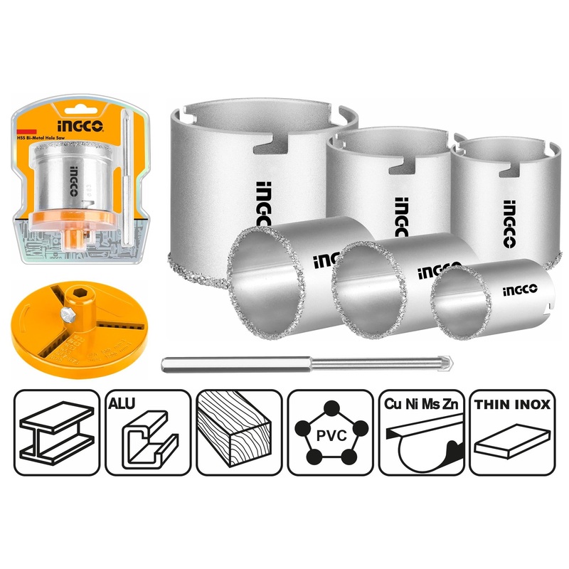 Ingco HSB4061 Carbide Gritted Hole Saw Set