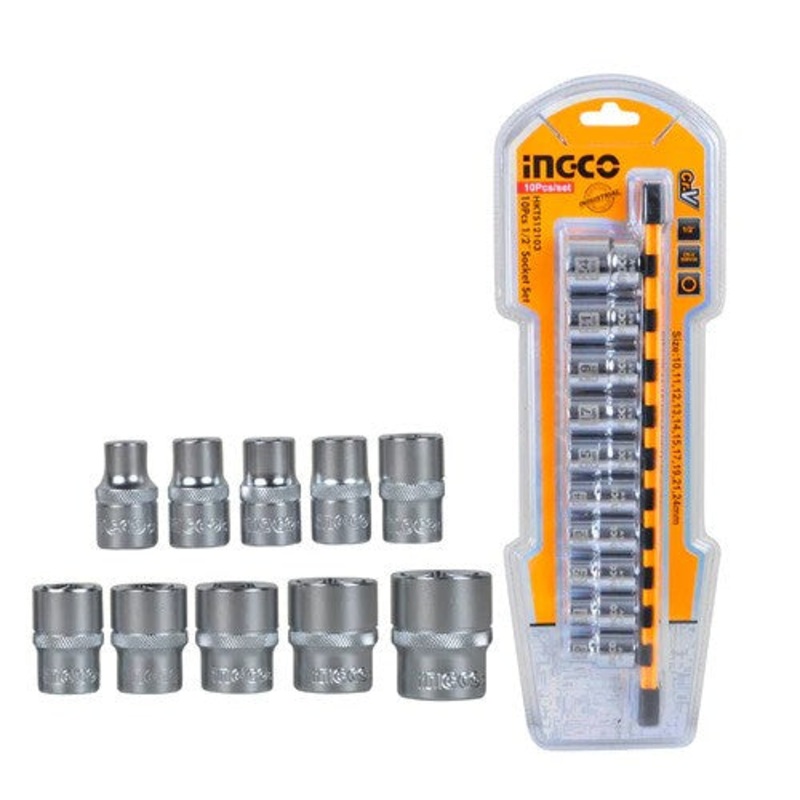 INGCO Industrial Socket Set 10pcs 1/2" | HKTS12103