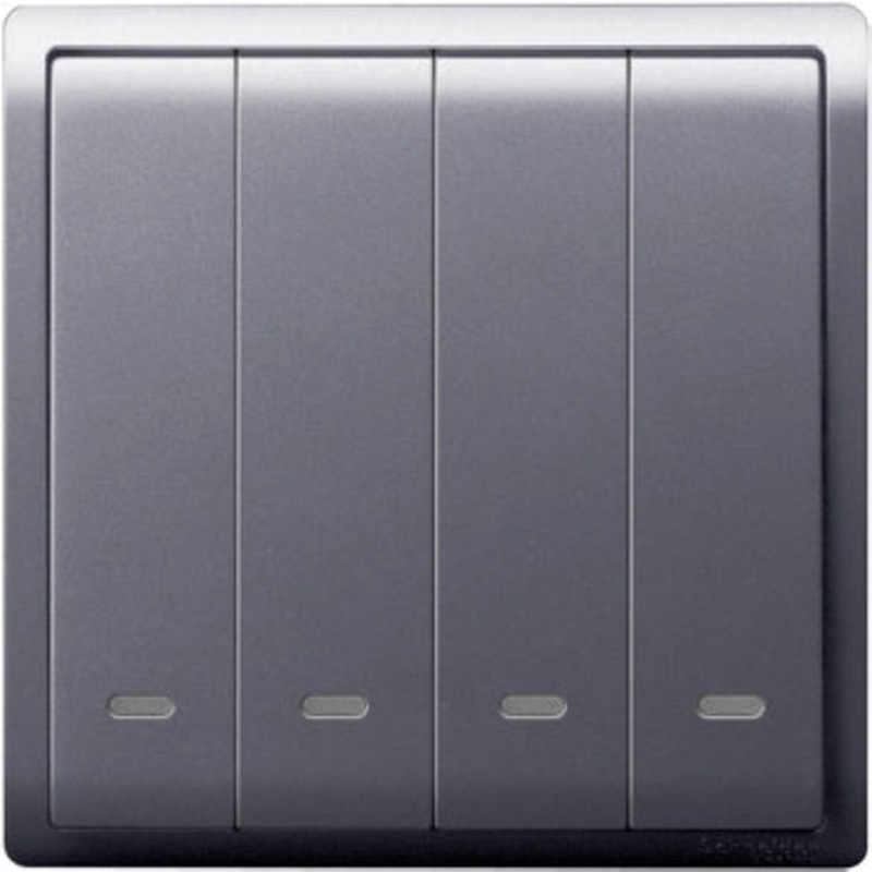 Schneider 4-Gang 1-Way Switch Lavender