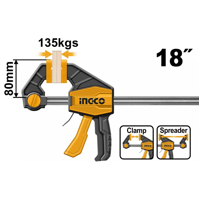 Ingco Quick Bar Clamp 80x450mm HQBC18801