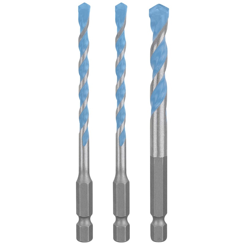 HEX-9 Multi Construction Drill Bit, 3pc set 5/6/8