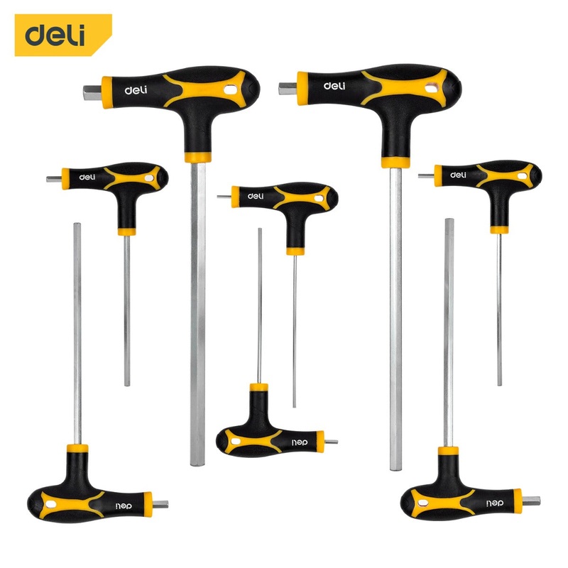Deli T-type Flat End Hex Key Set 8pcs | EDL233108